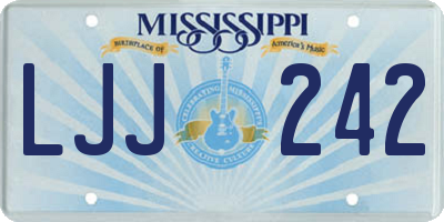 MS license plate LJJ242