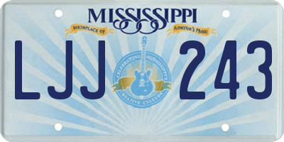 MS license plate LJJ243