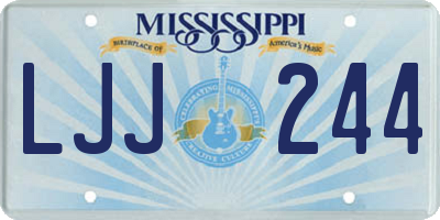 MS license plate LJJ244