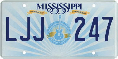 MS license plate LJJ247