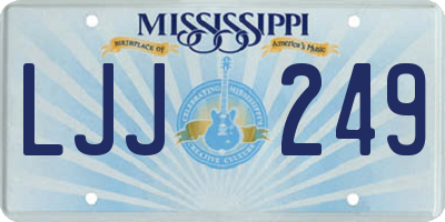 MS license plate LJJ249