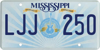 MS license plate LJJ250