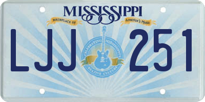 MS license plate LJJ251