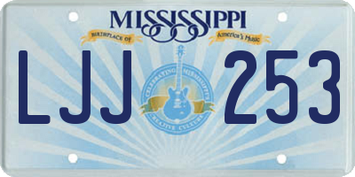 MS license plate LJJ253