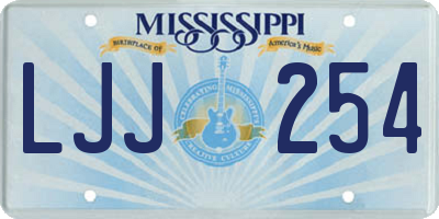 MS license plate LJJ254