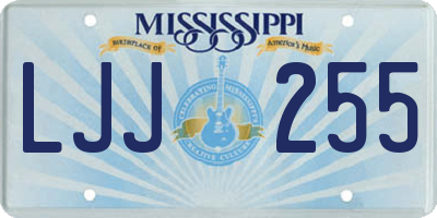 MS license plate LJJ255