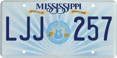 MS license plate LJJ257