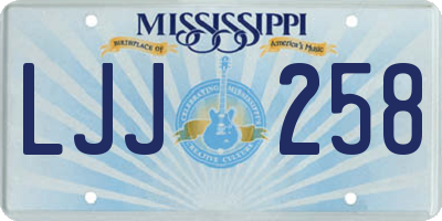MS license plate LJJ258