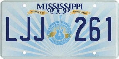 MS license plate LJJ261