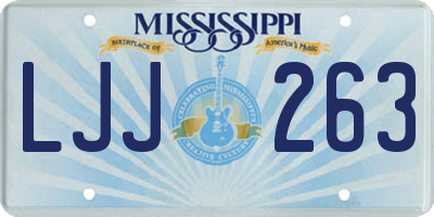 MS license plate LJJ263