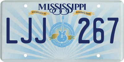 MS license plate LJJ267