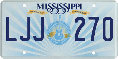 MS license plate LJJ270