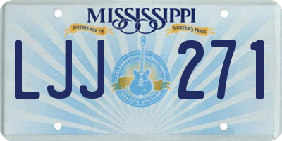 MS license plate LJJ271