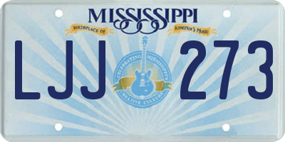 MS license plate LJJ273