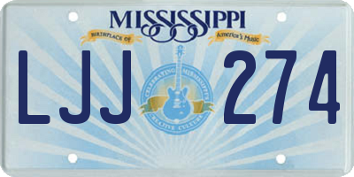 MS license plate LJJ274