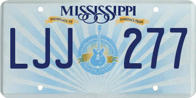 MS license plate LJJ277
