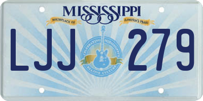MS license plate LJJ279
