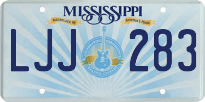 MS license plate LJJ283
