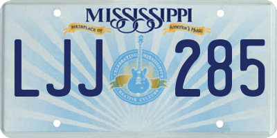 MS license plate LJJ285