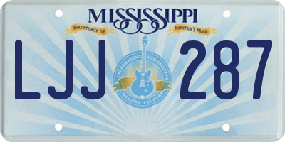 MS license plate LJJ287