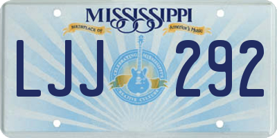 MS license plate LJJ292