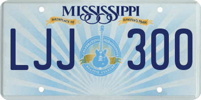 MS license plate LJJ300