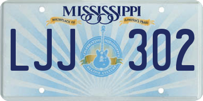 MS license plate LJJ302