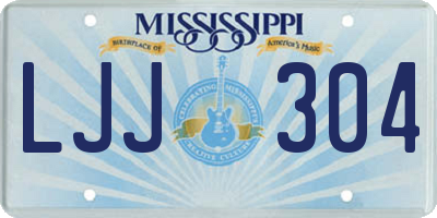 MS license plate LJJ304
