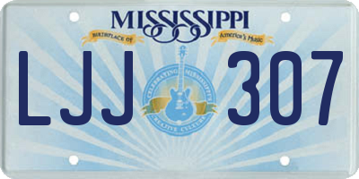 MS license plate LJJ307