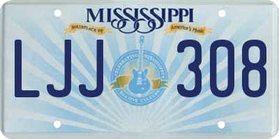 MS license plate LJJ308