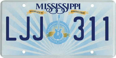 MS license plate LJJ311