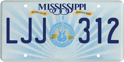 MS license plate LJJ312