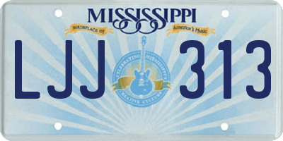 MS license plate LJJ313
