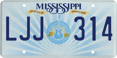 MS license plate LJJ314