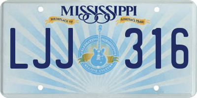 MS license plate LJJ316
