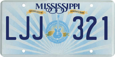 MS license plate LJJ321