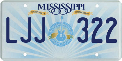 MS license plate LJJ322