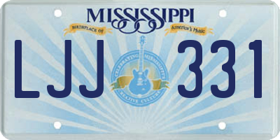 MS license plate LJJ331