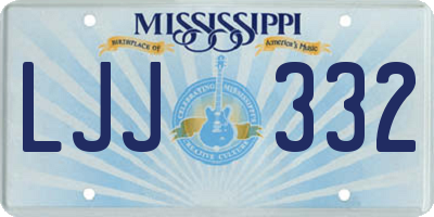 MS license plate LJJ332