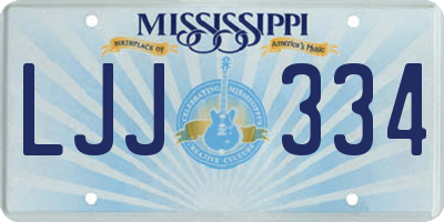 MS license plate LJJ334