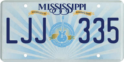 MS license plate LJJ335
