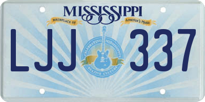 MS license plate LJJ337