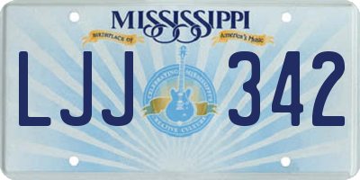 MS license plate LJJ342