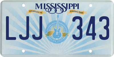 MS license plate LJJ343