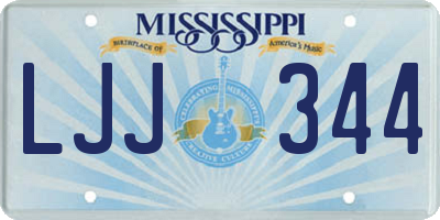 MS license plate LJJ344