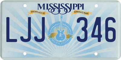 MS license plate LJJ346