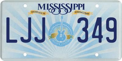 MS license plate LJJ349