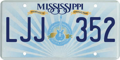 MS license plate LJJ352