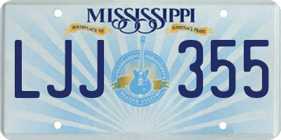 MS license plate LJJ355