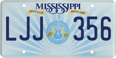 MS license plate LJJ356